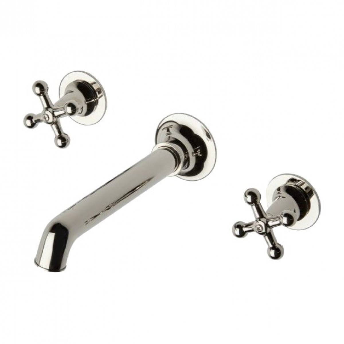 Dash Three Hole Wall Mounted Lavatory Faucet with Metal Cross Handles