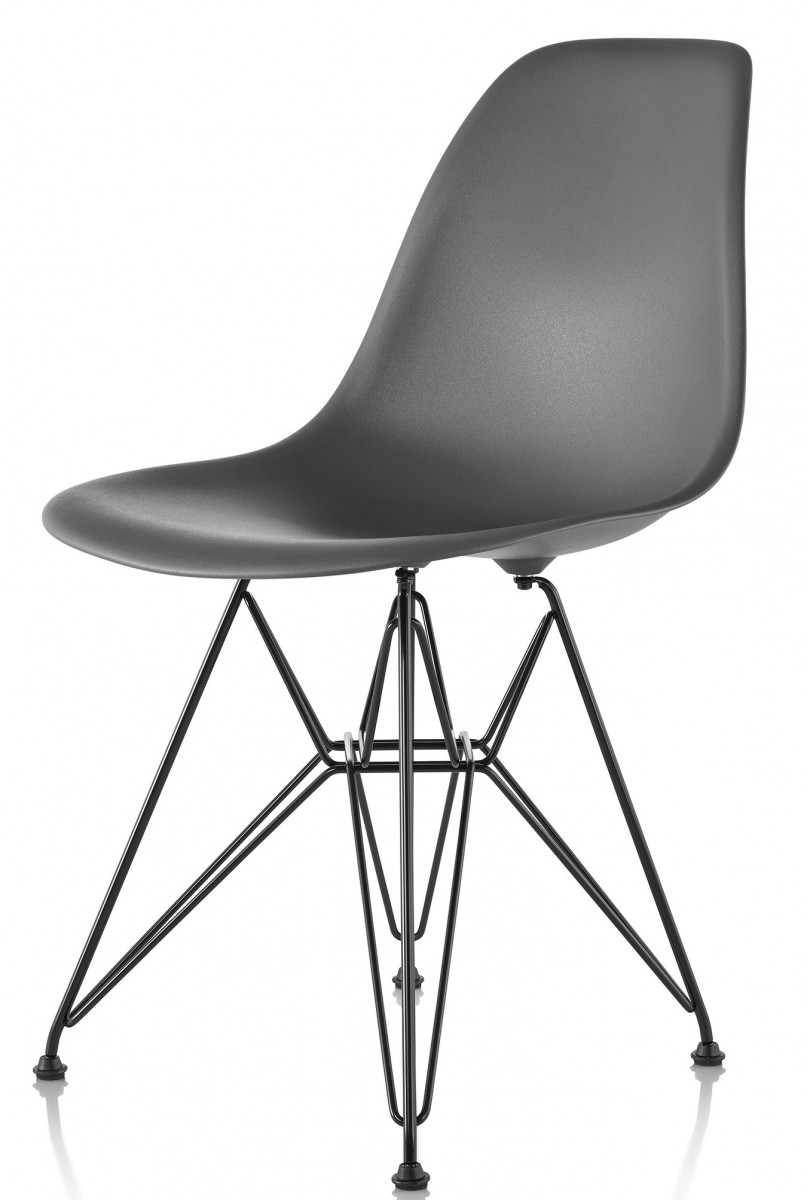 Eames Molded Plastic Side Chair, Wire Base