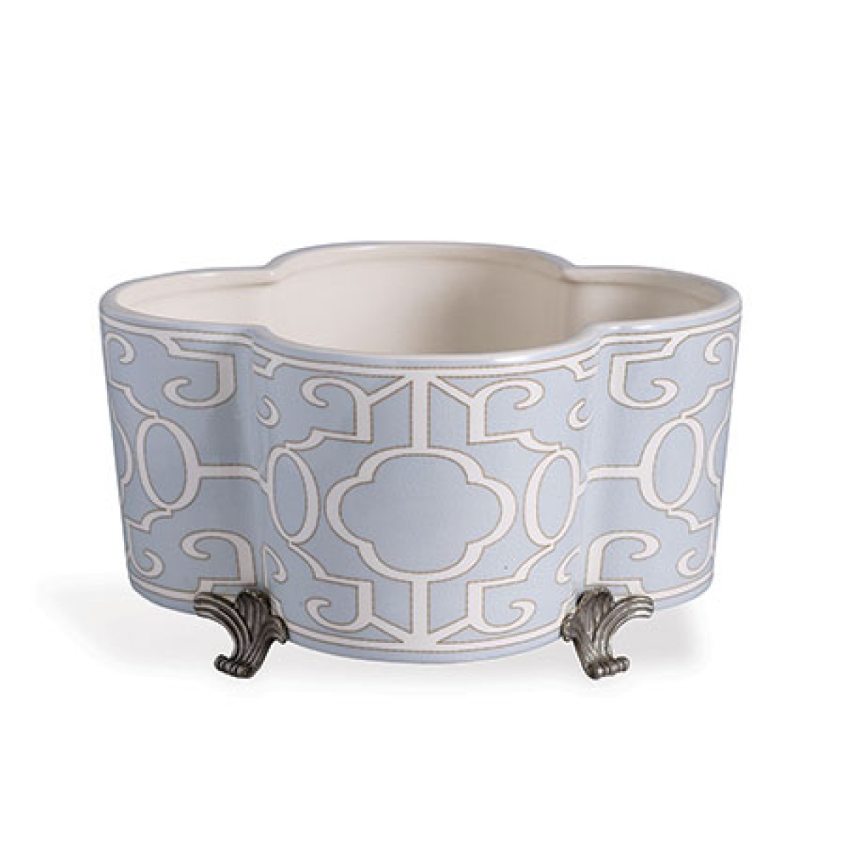 Ming Fretwork Quatrefoil Planter