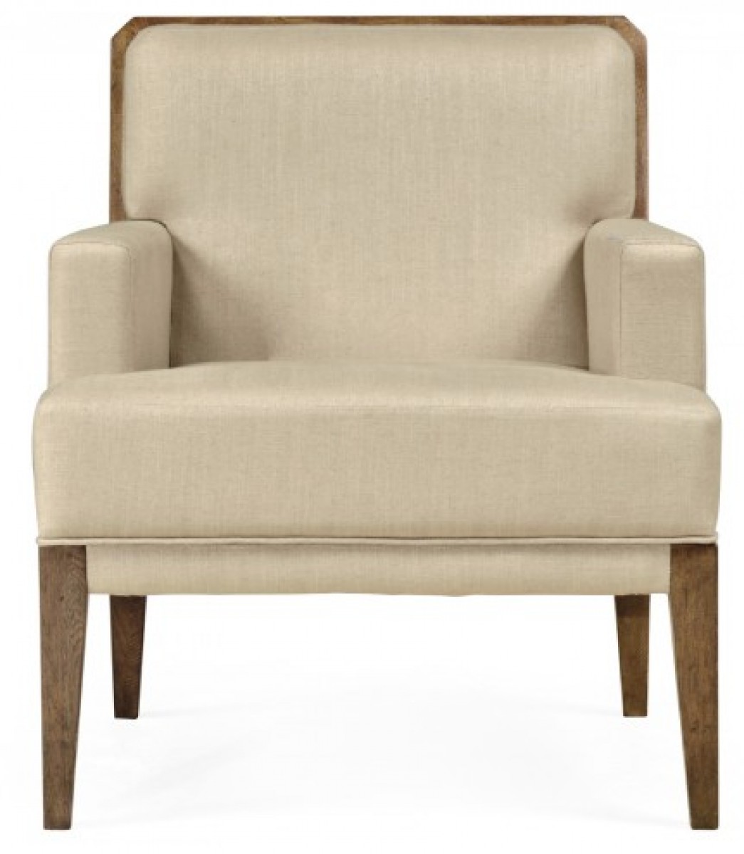 Light Brown Oak Occasional Chair, Upholstered in MAZO