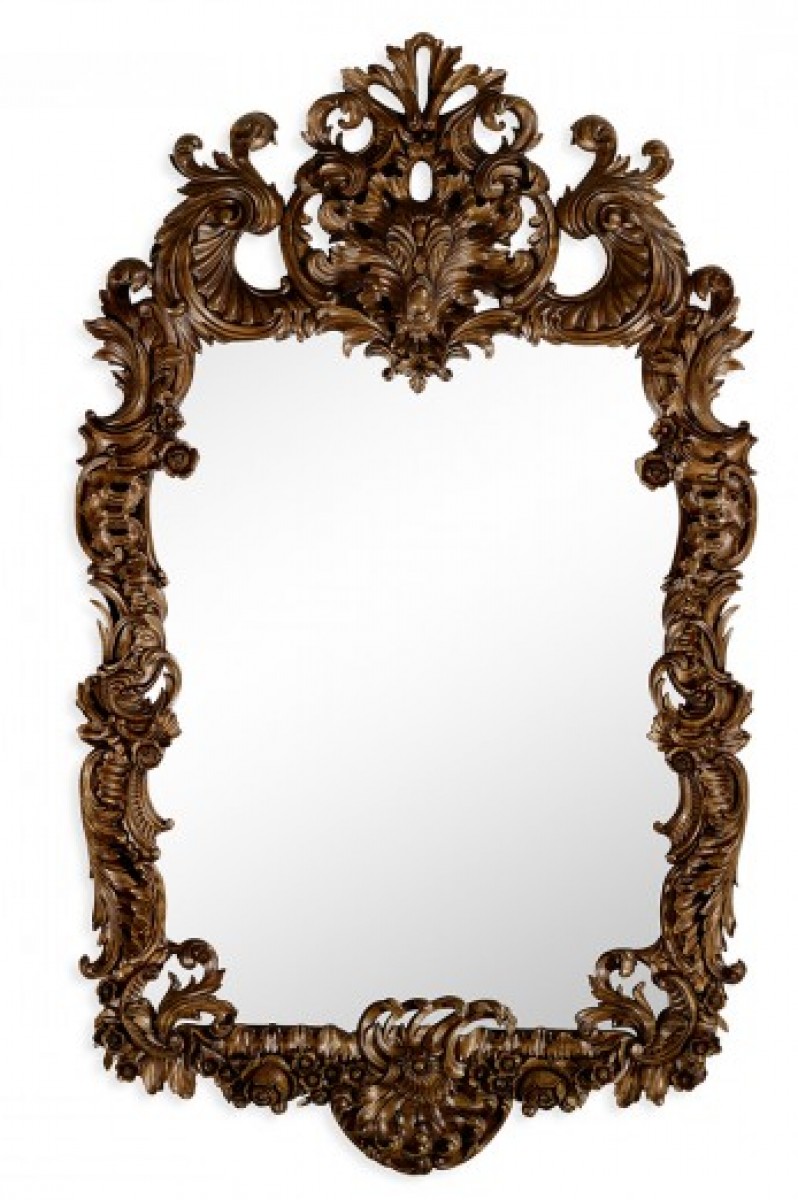 Finely Carved Walnut Rococo Style Mirror