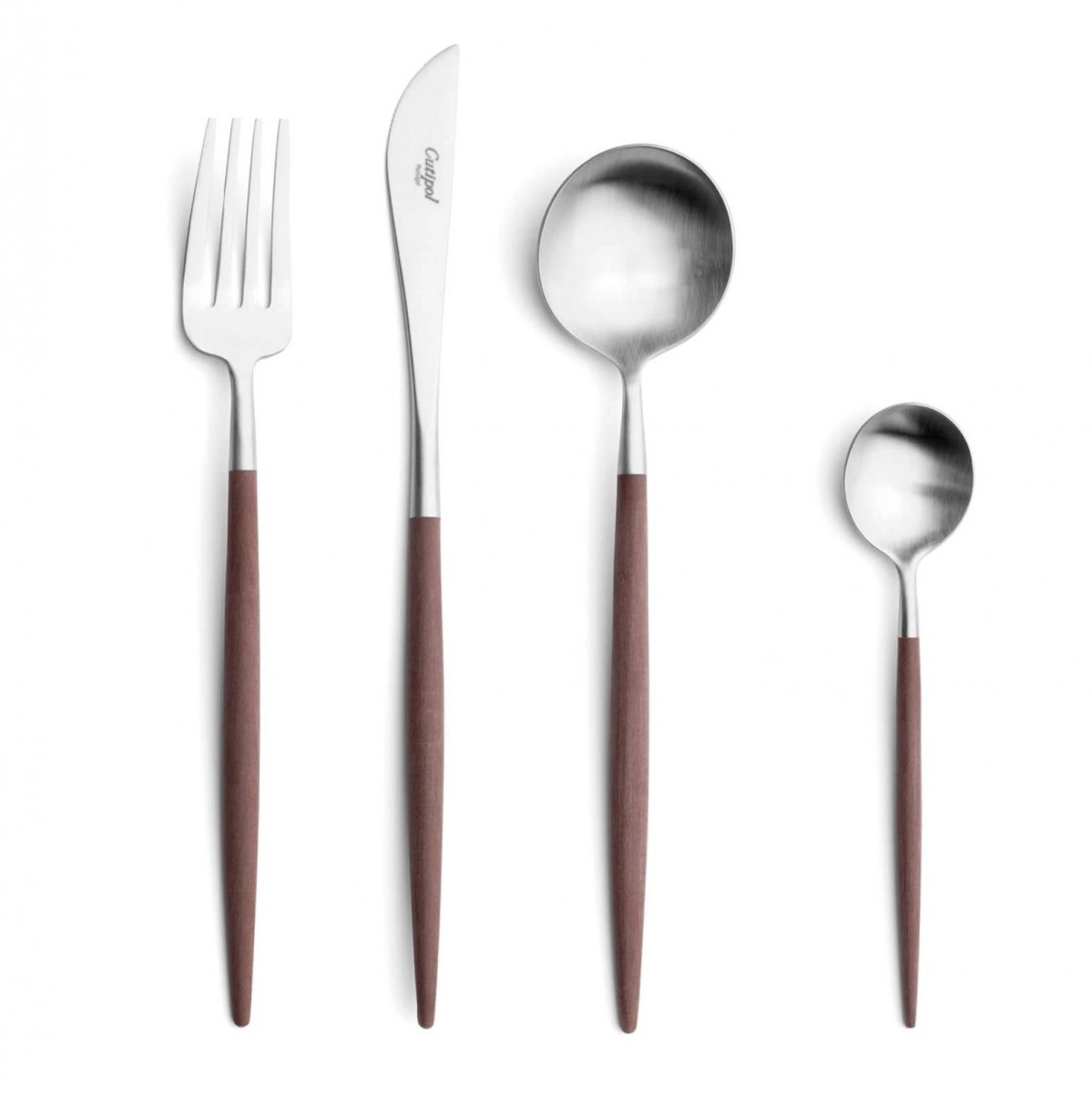 Cutipol Goa White Matte Brushed Gold-Plated Cutlery Collection