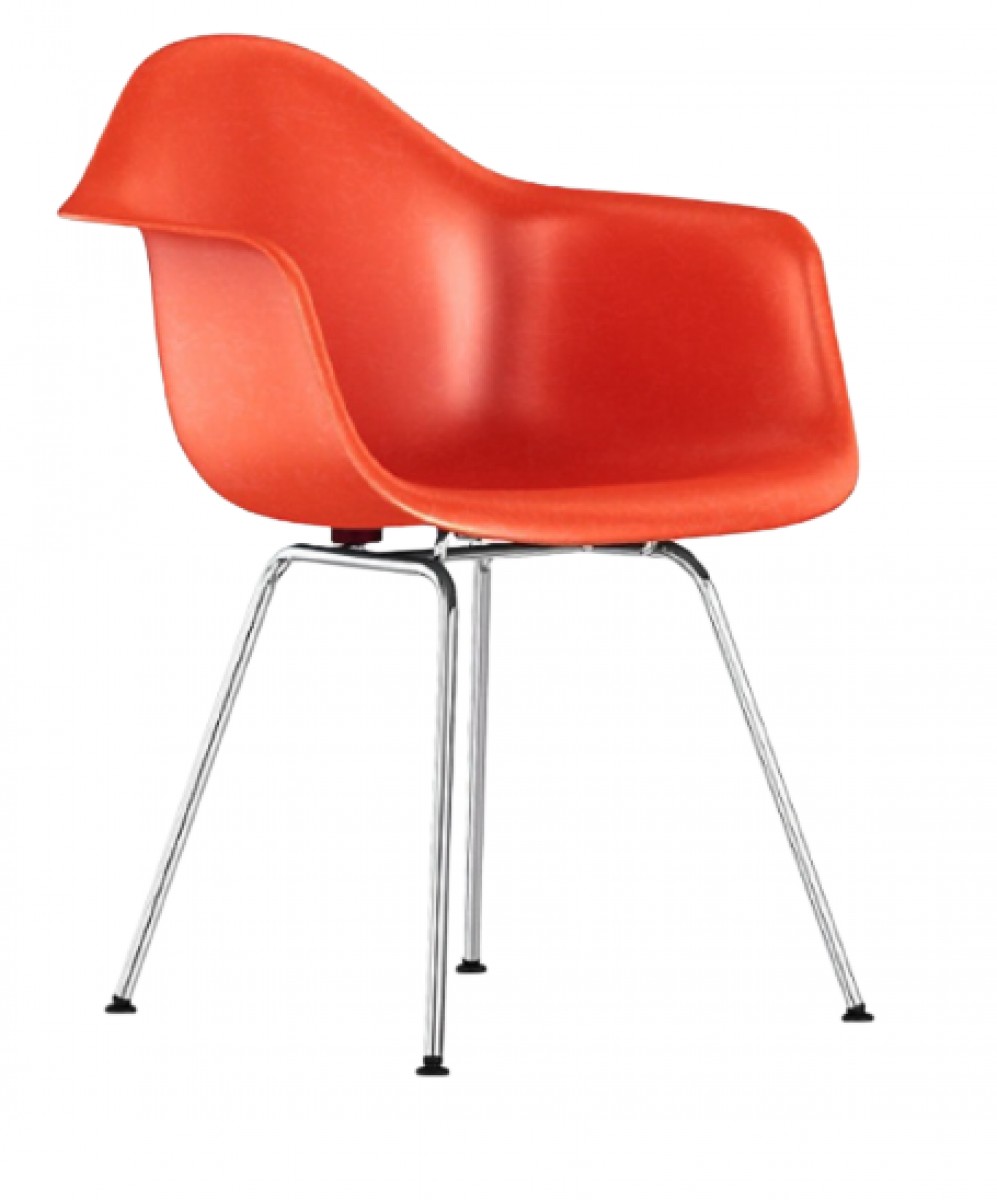 Eames Molded Fiberglass Armchair, 4-Leg Base with Nonupholstered