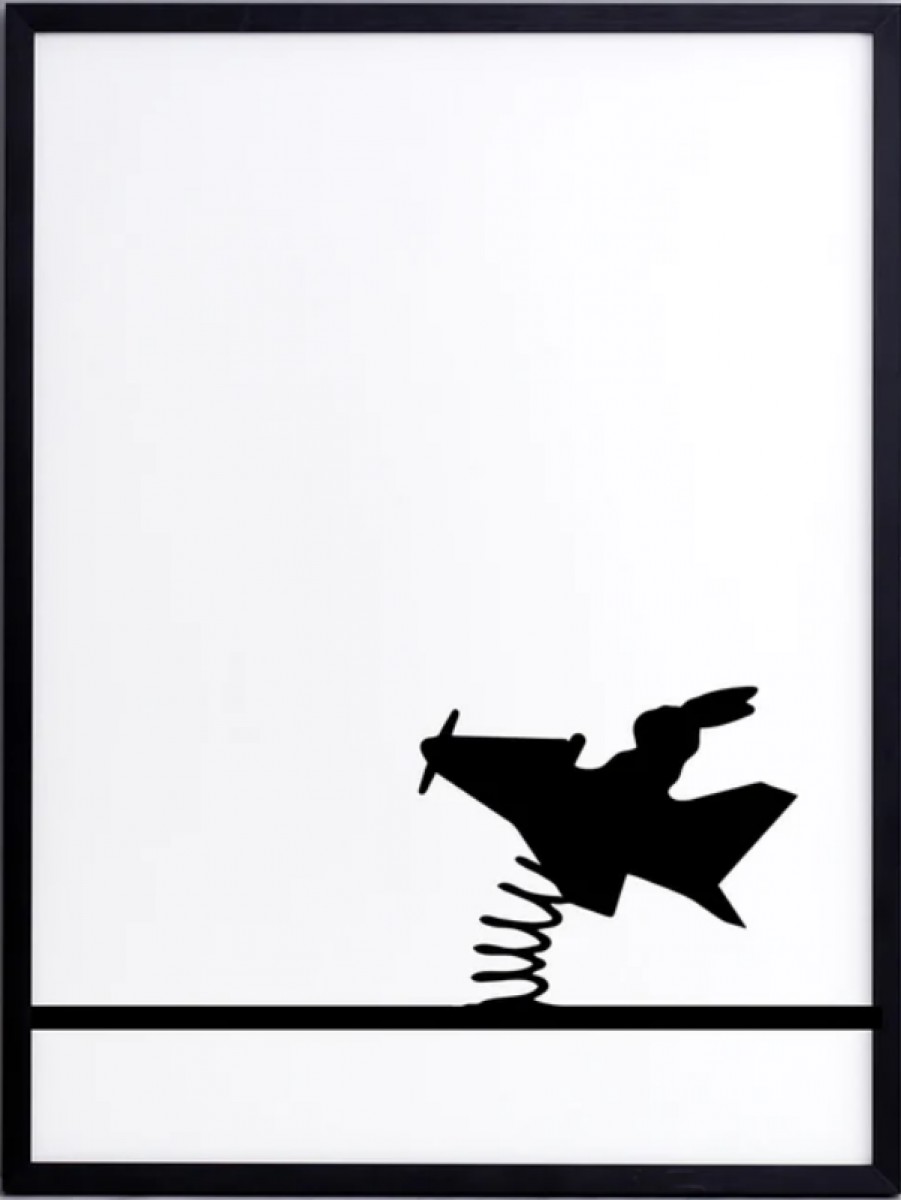 Flying Rabbit Print with Aluminium Frame