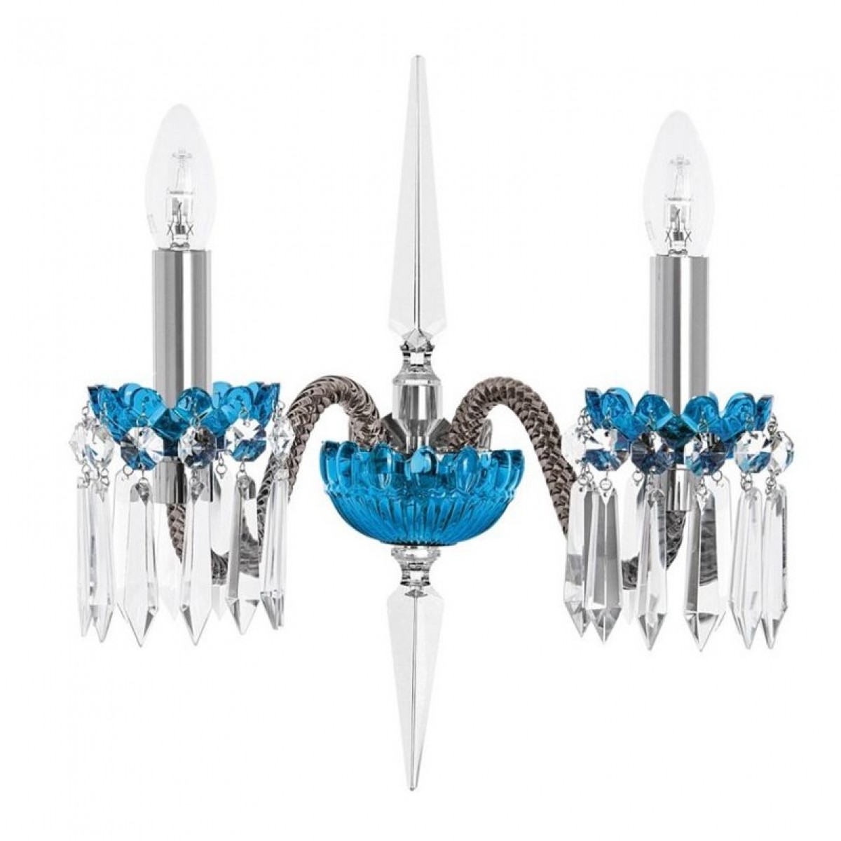 Arlequin 2-Light Sconce - Flannel-grey and Sky-blue Chanderliers