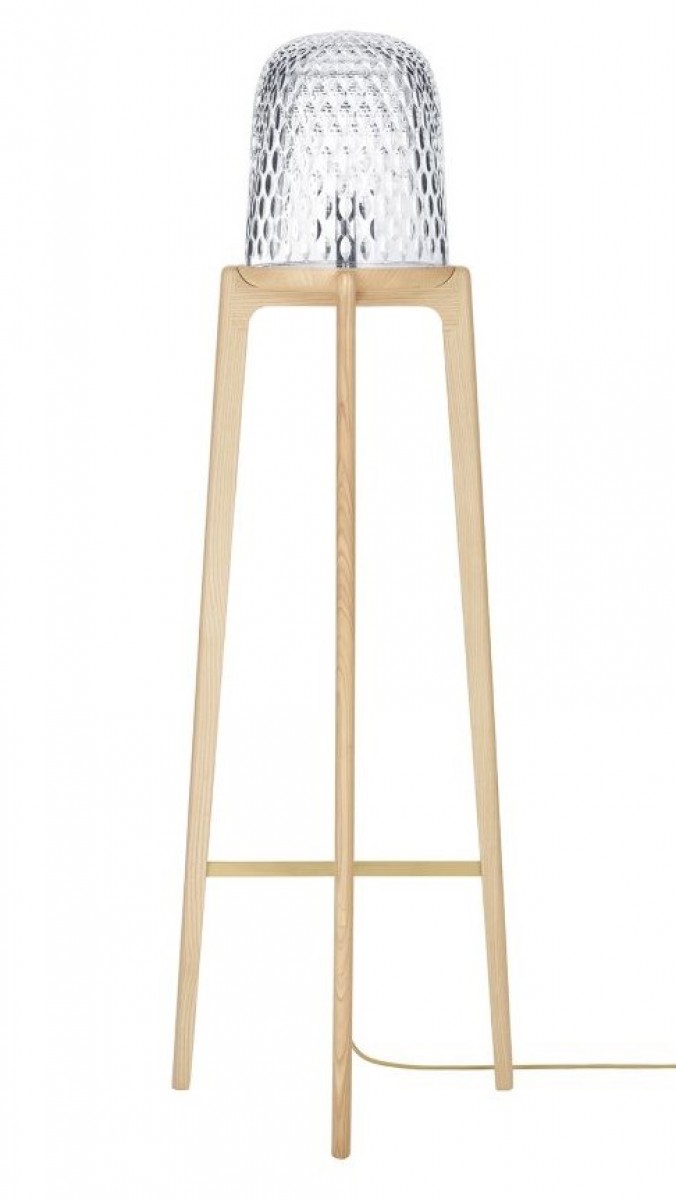 Folia Light Wood Floor Lamp - Clear Crystal | Highlight image