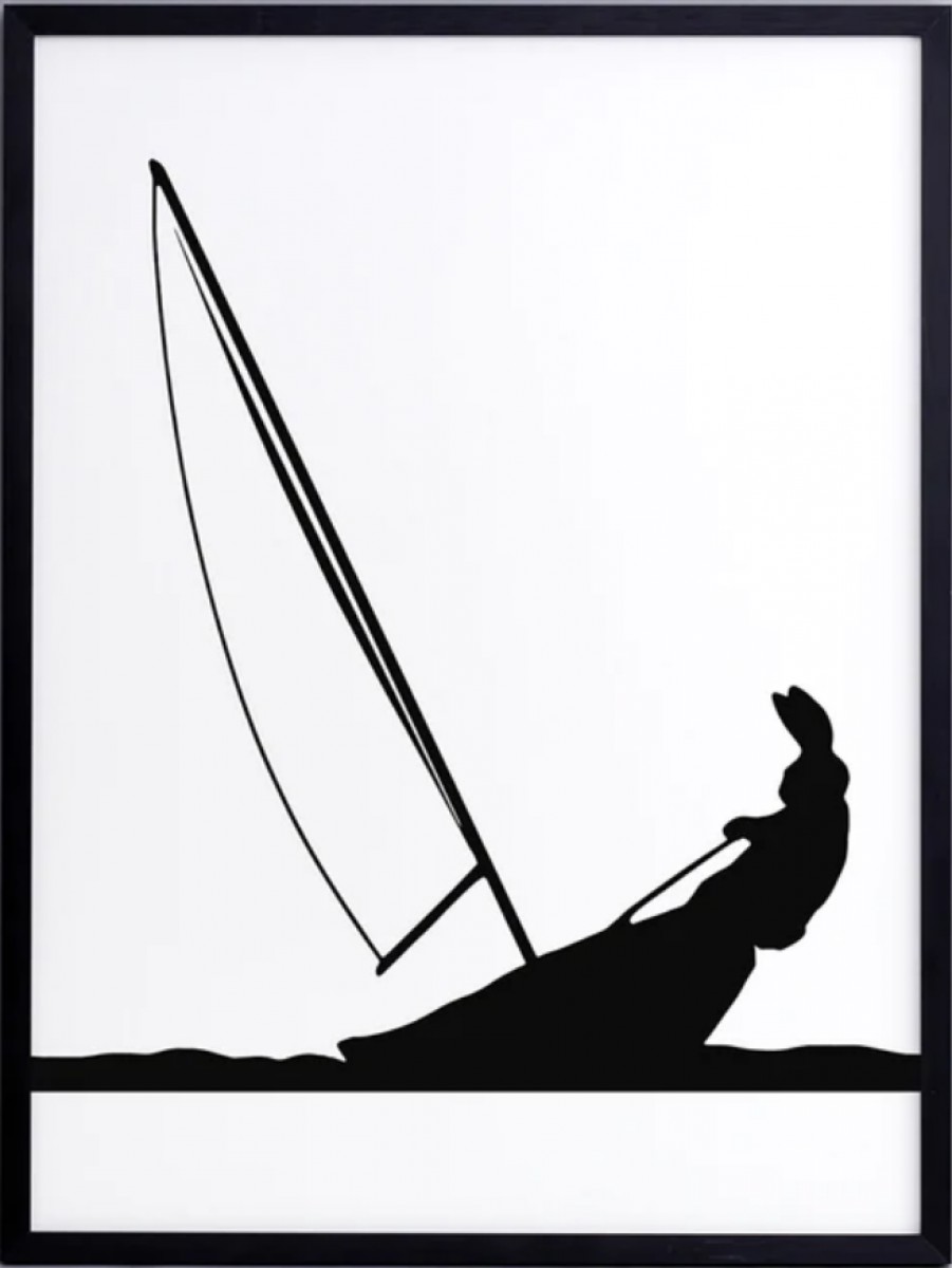 Sailing Rabbit Print with Aluminium Frame