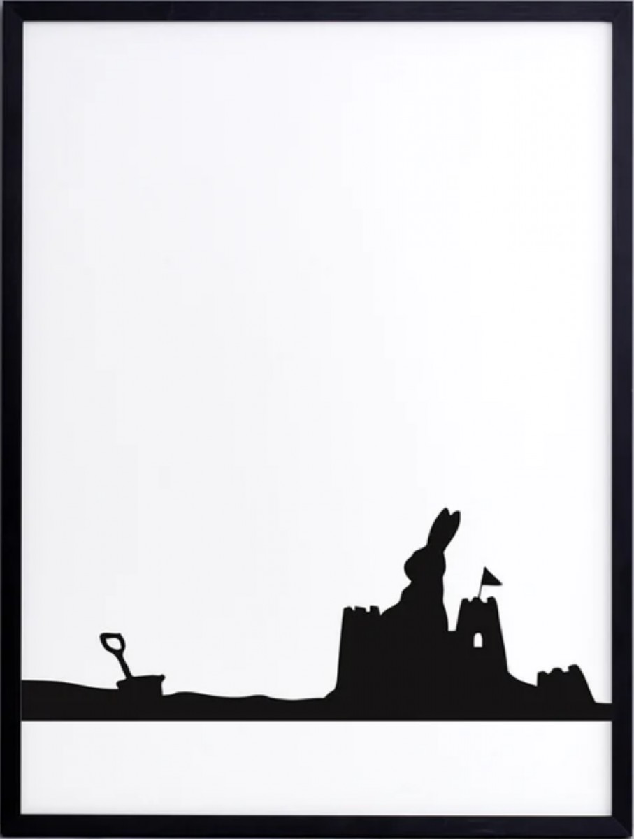 Seaside Rabbit Print with Aluminium Frame