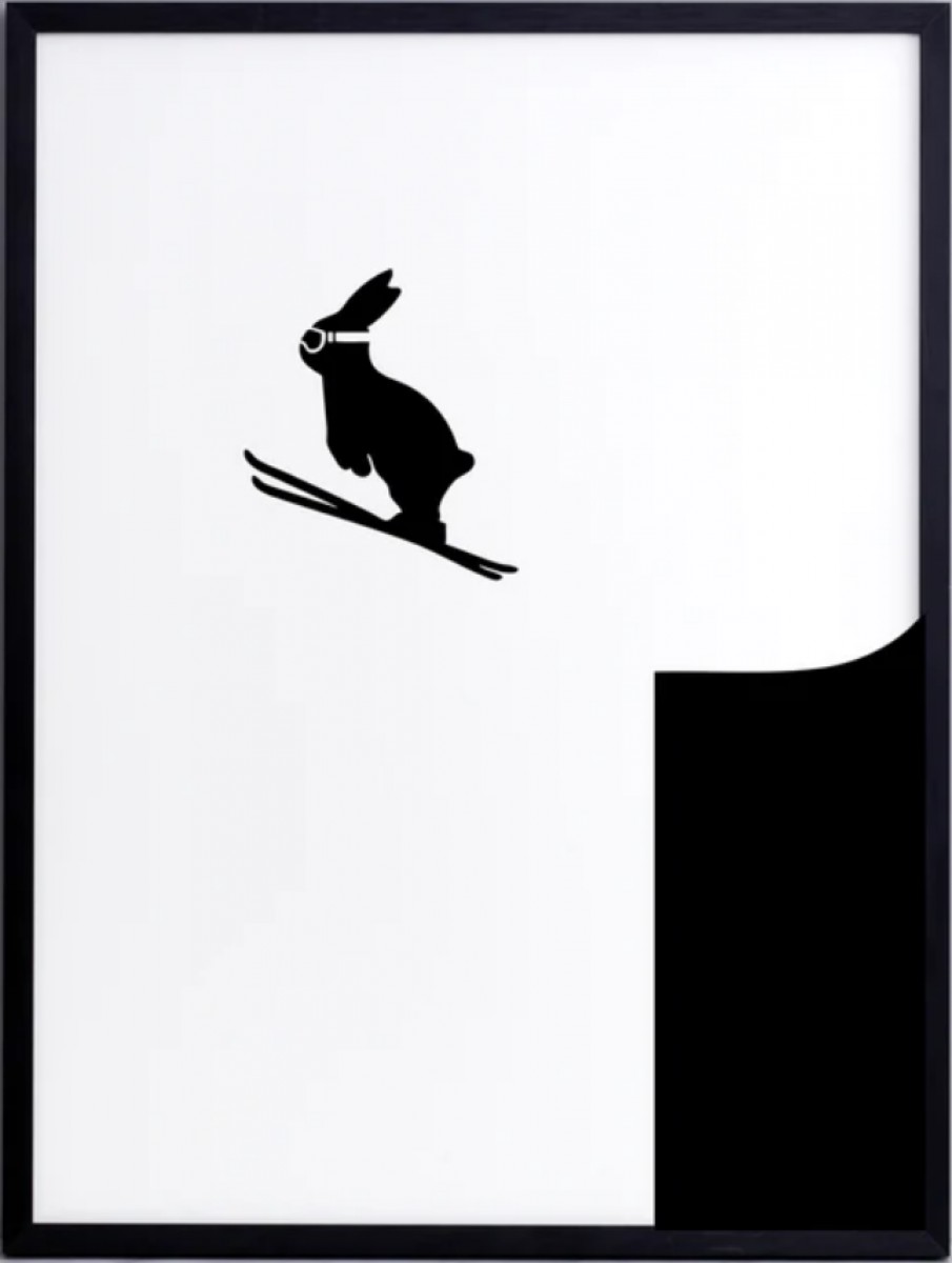 Ski Jumping Rabbit Print