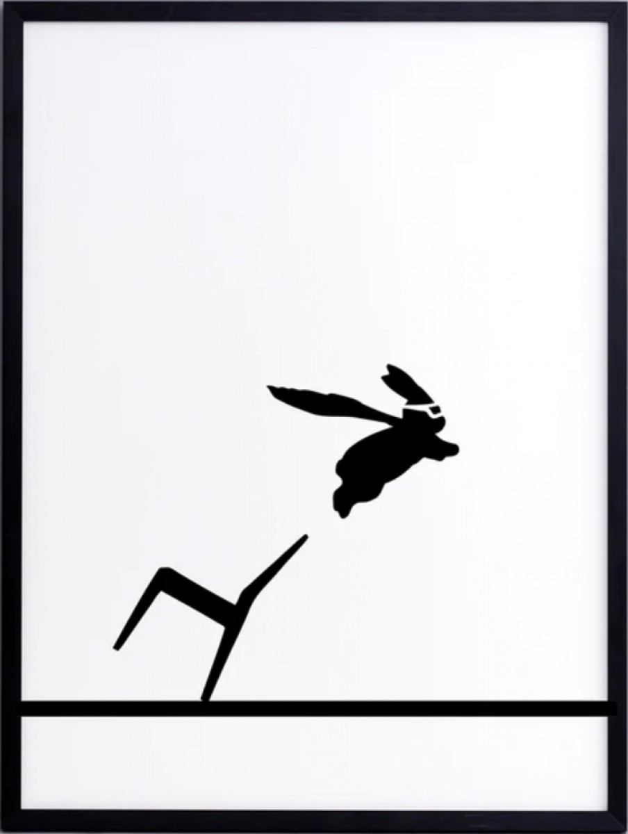 Superhero Rabbit Print with Aluminium Frame