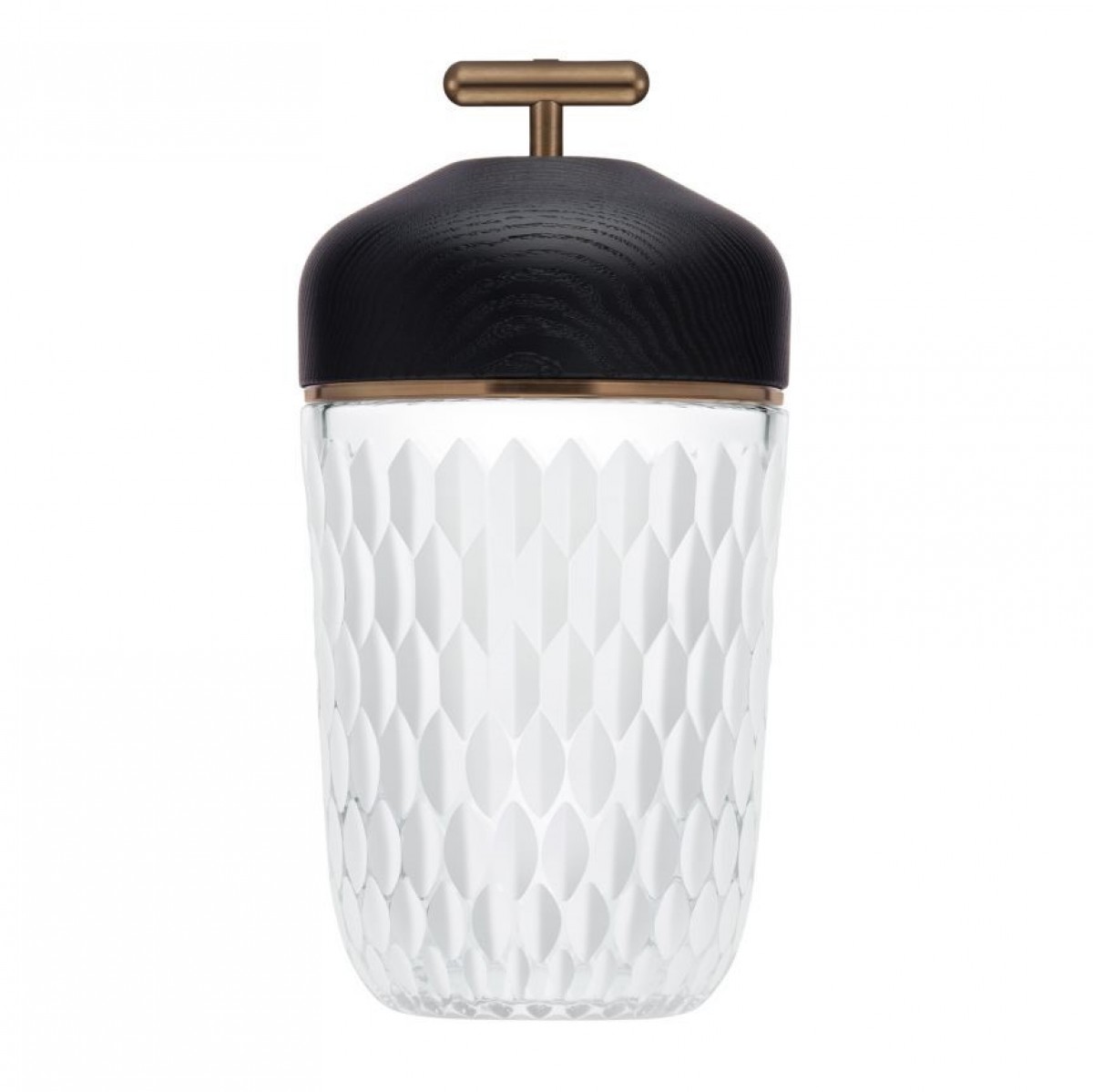 Folia Portable Lamp - Black Wood, Satin-finished Crystal