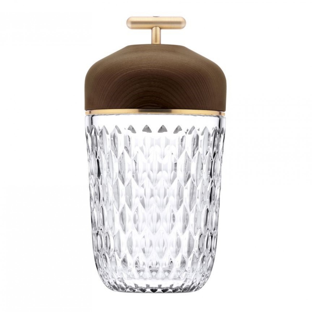 Folia Dark Wood Portable Lamp - Clear Crystal