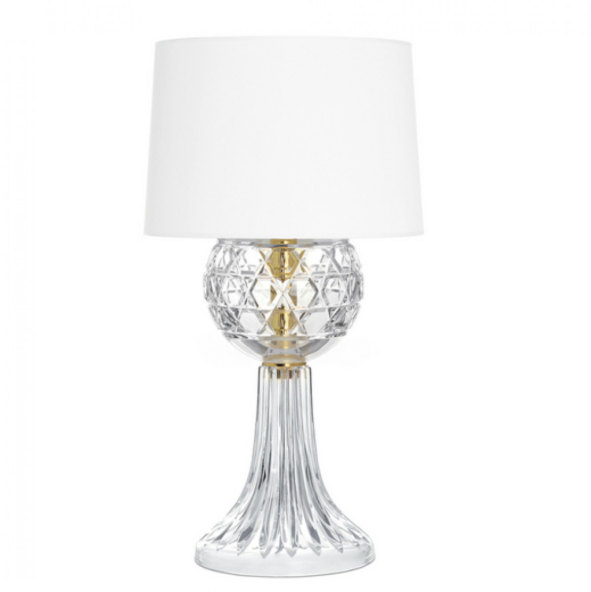 Royal Table Lamp -  Clear Crystal and Gold