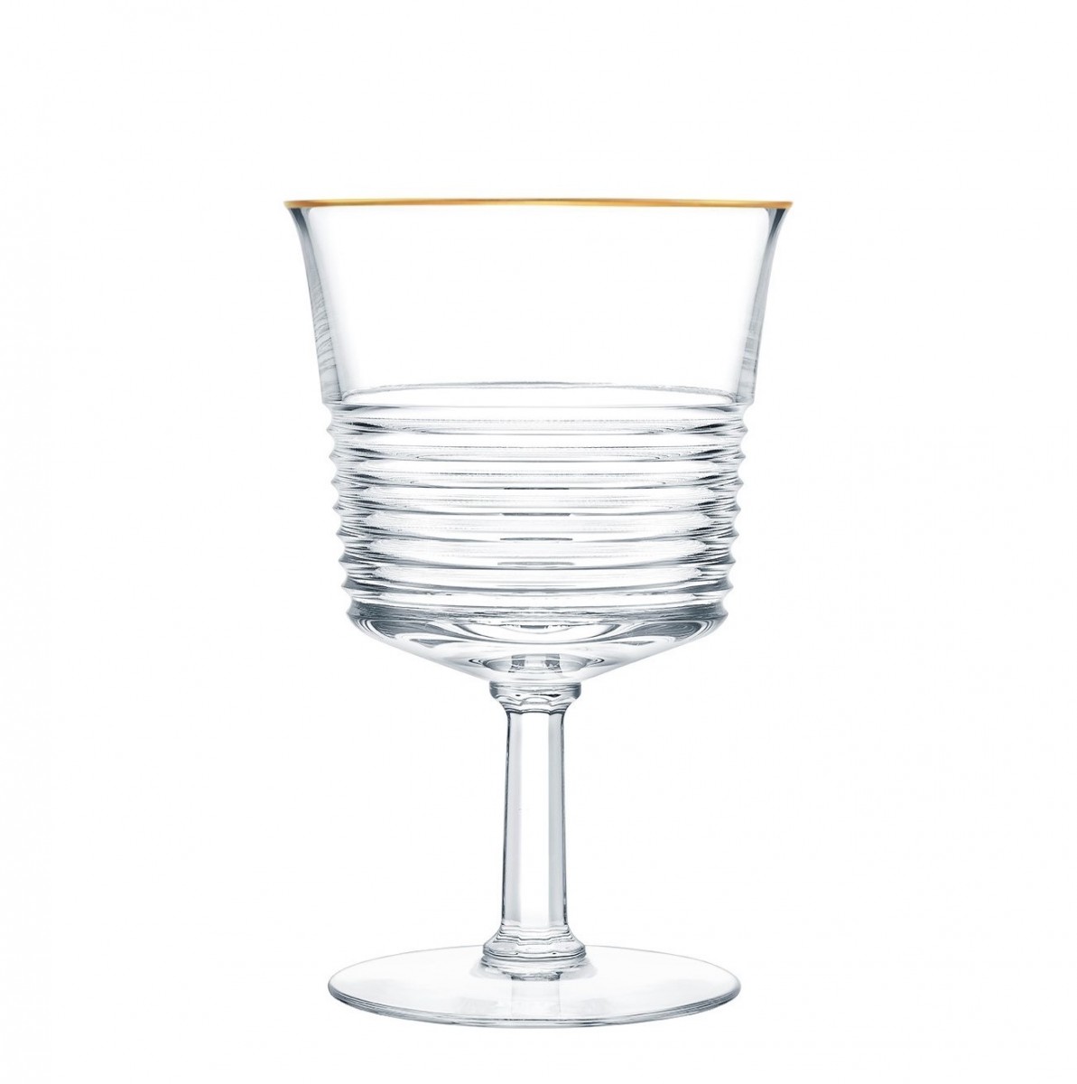 Cadence Wine Glass #3 Gold Rim - Clear