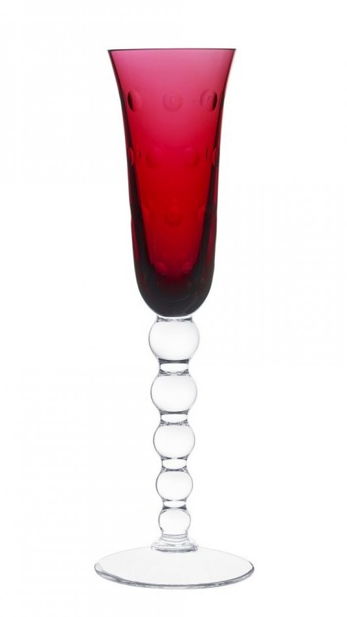 Bubbles Champagne Flutes - Red