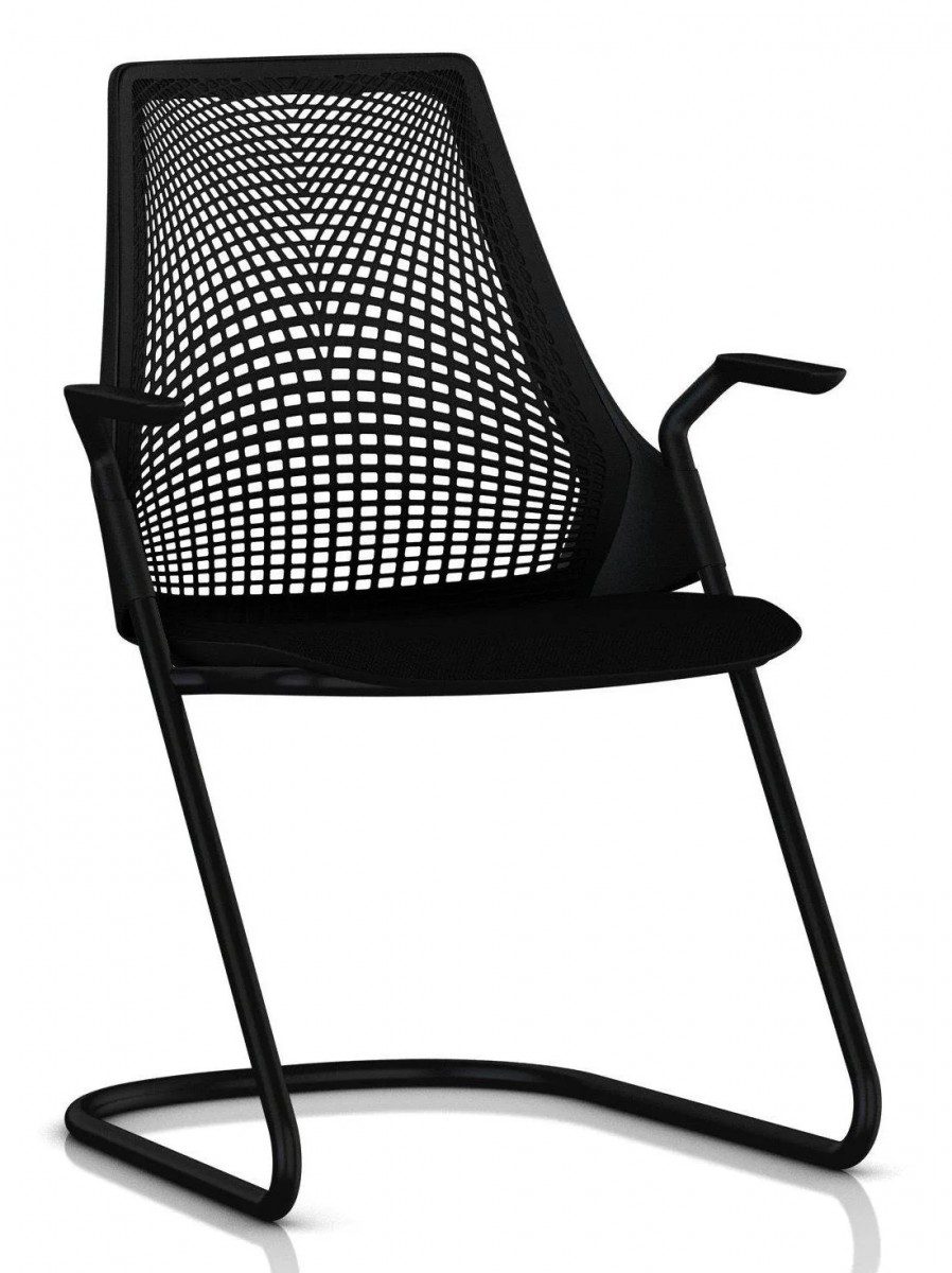 Sayl Side Chair, Sled Base, Suspension Back, Fixed Arms | Highlight image