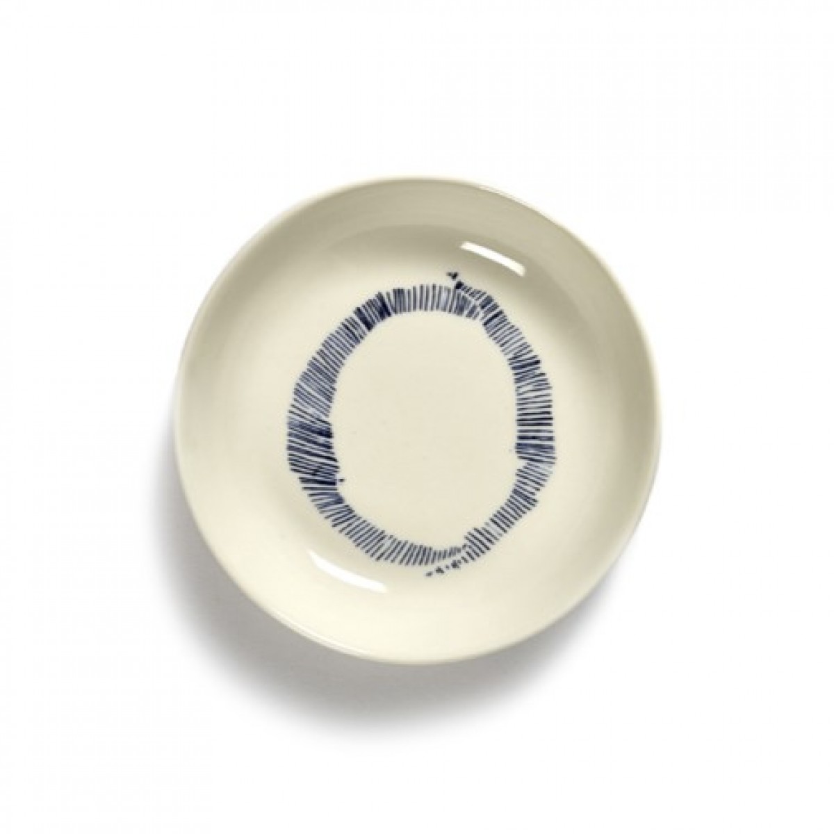 Feast Dish - White Swirl-Stripes Blue | Highlight image