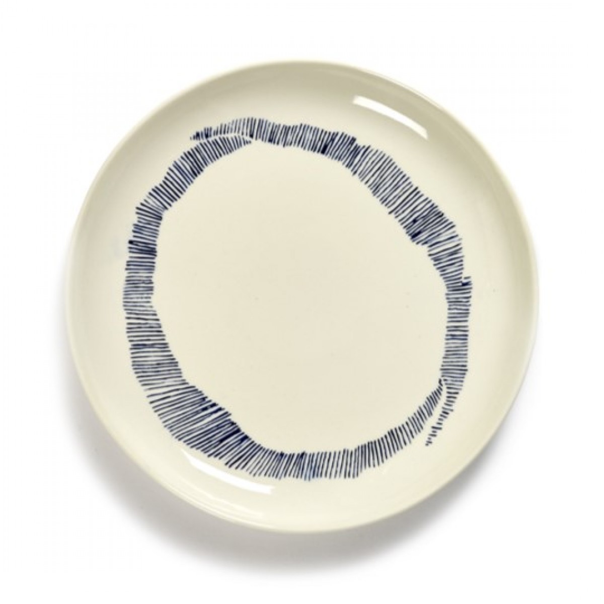 Feast Plate - White Swirl-Stripes Blue | Highlight image