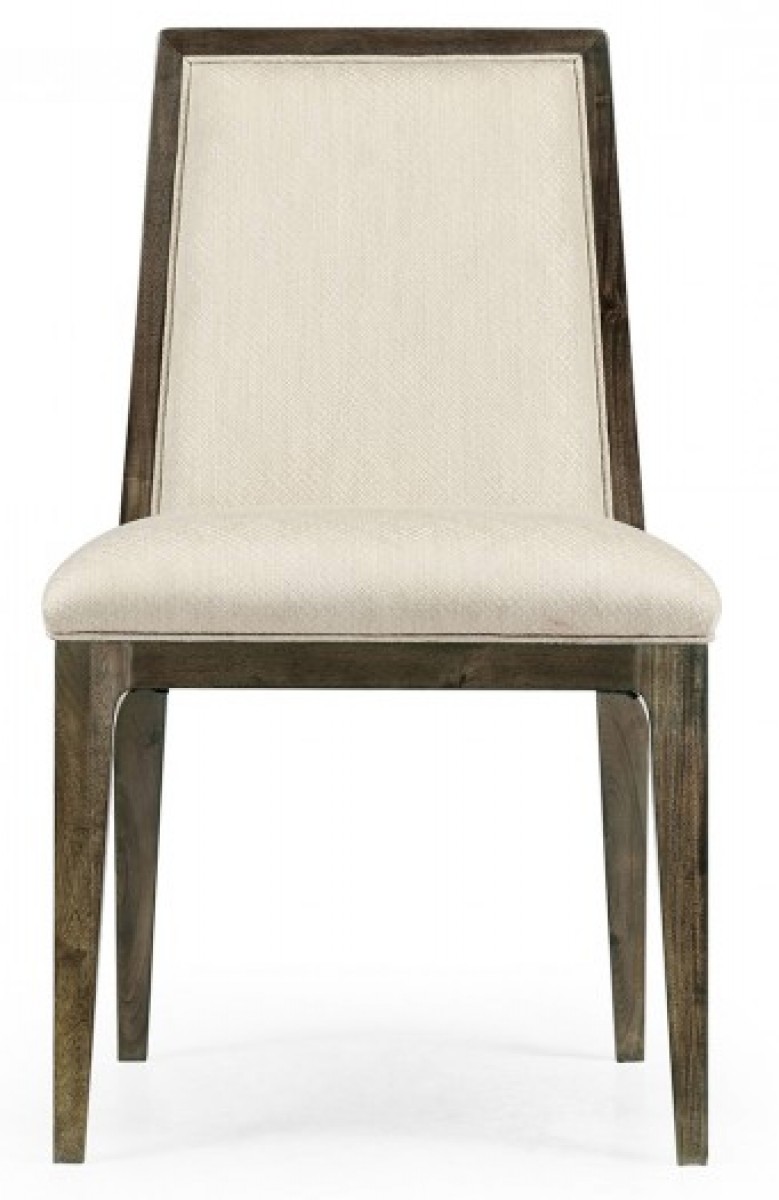 Gatsby Dark Grey Walnut Dining Side Chair, Upholstered in Skipper