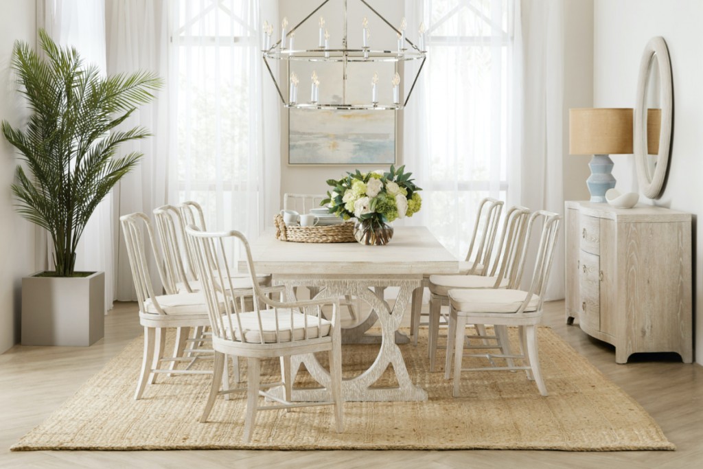 Serenity Topsail Rectangle Dining Table with 2-18in Leaves | Highlight image 1