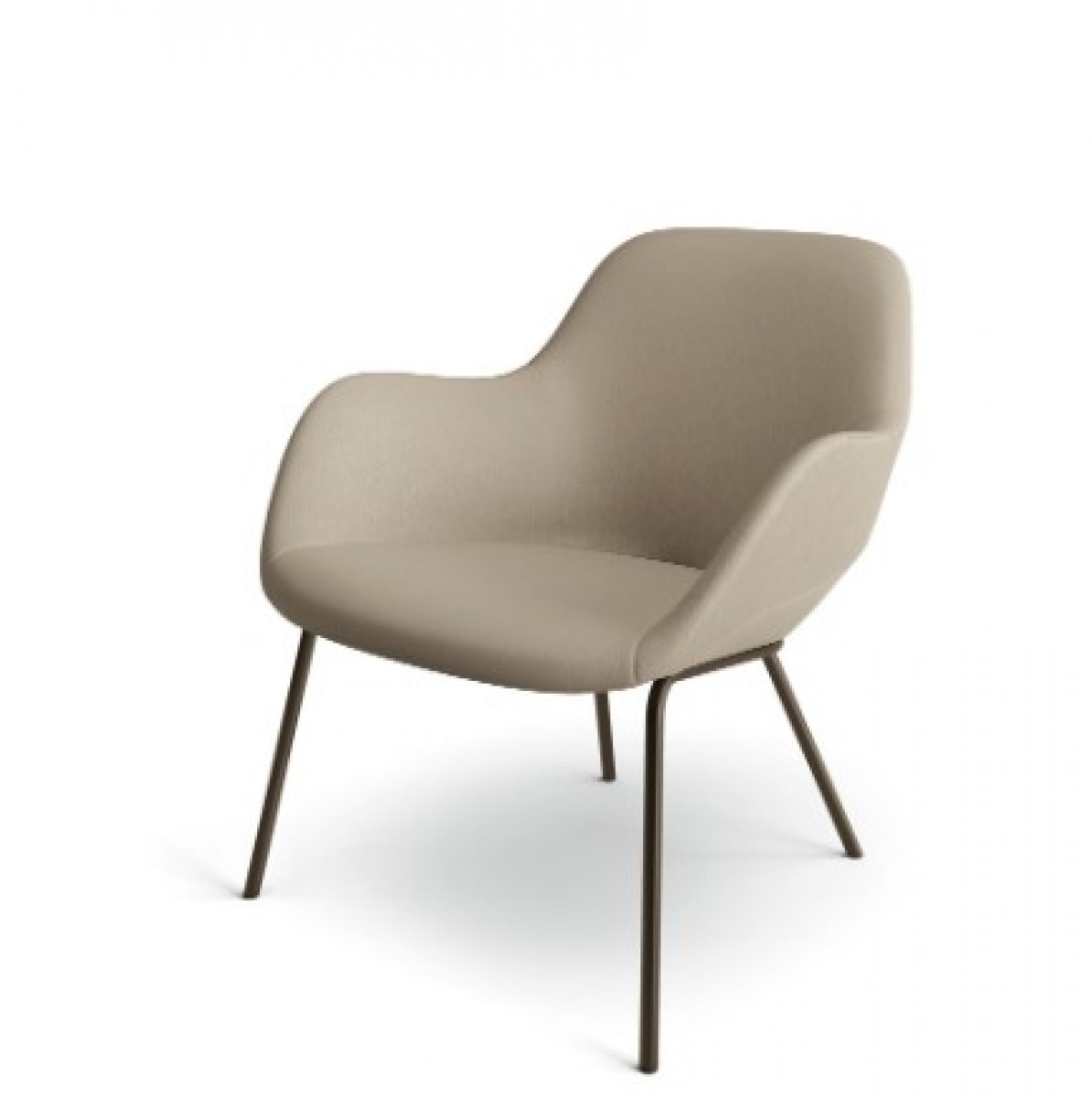 Sheru Armchair, Steel Legs, Closed Arm, (Formal Upholstery Look)