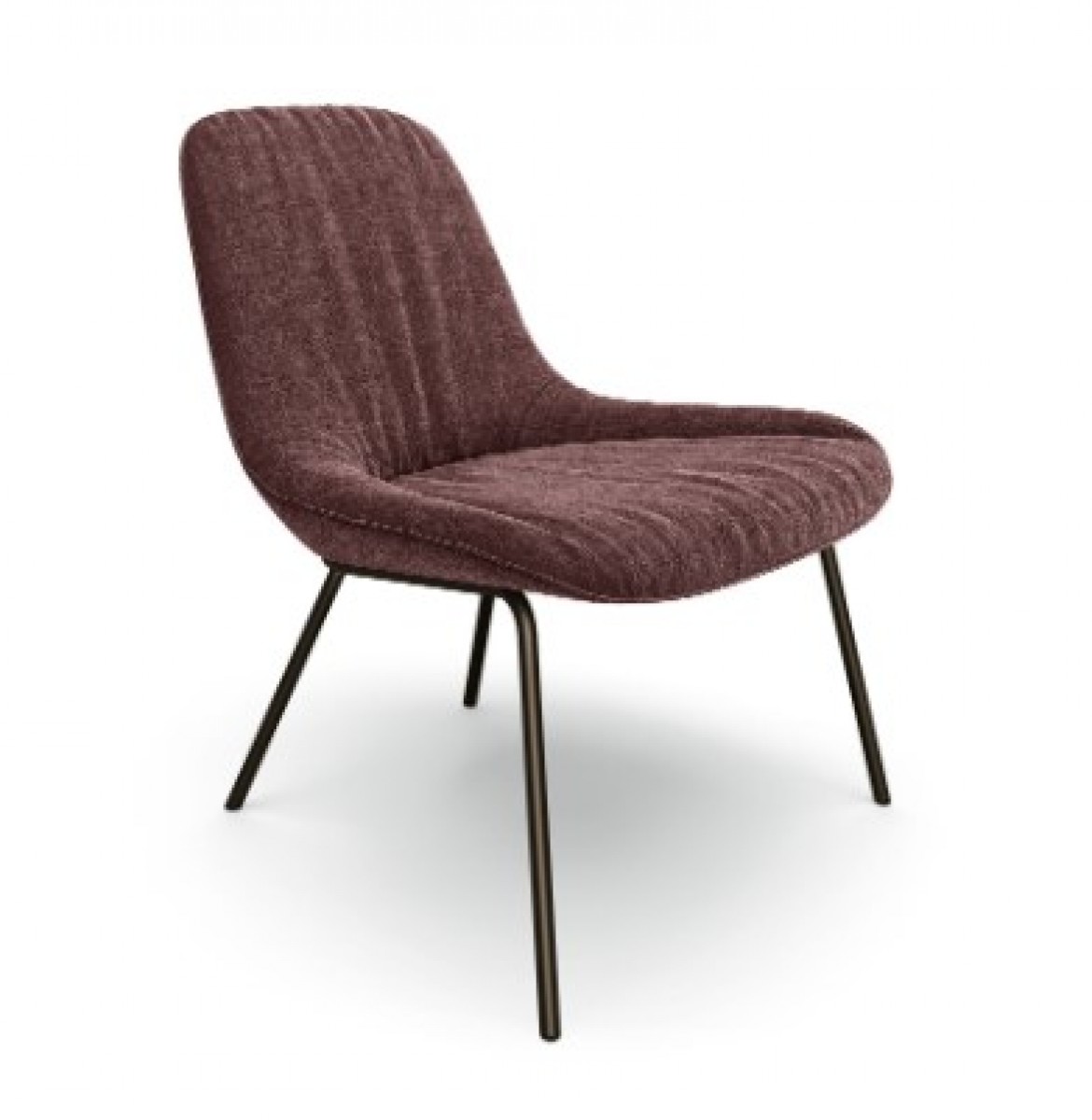 Sheru Armchair, Steel Legs, No Arms (Casual  Upholstery Look)