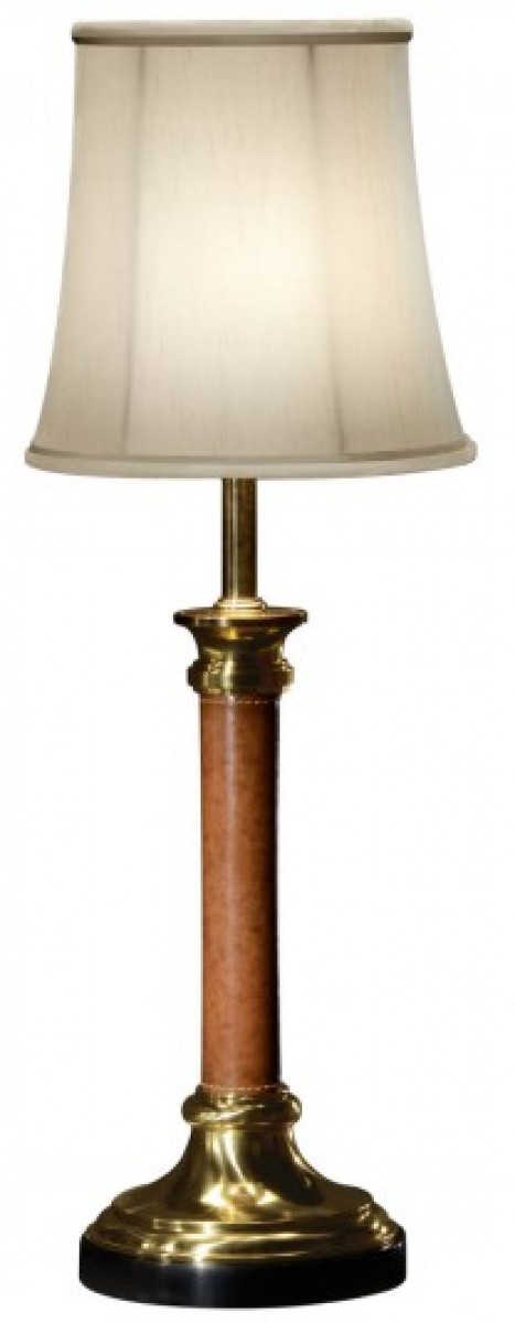 Brass and Leather Table Lamp