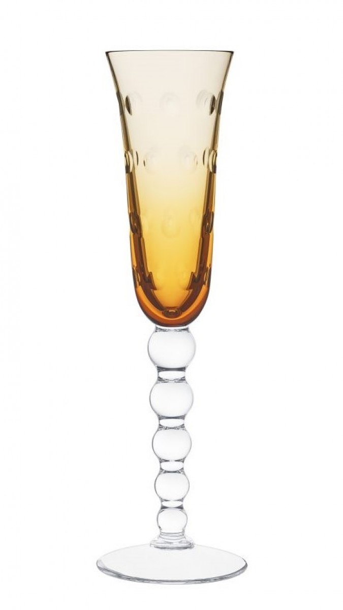 Bubbles Champagne Flutes - Amber