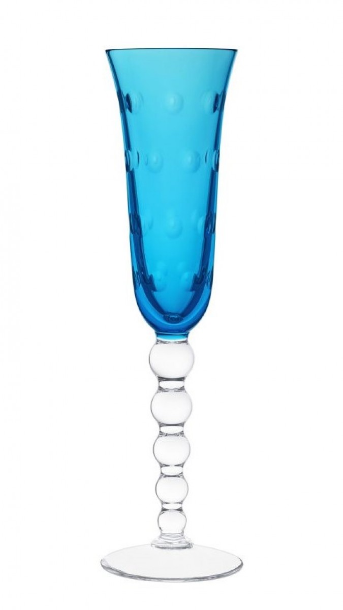 Bubbles Champagne Flutes - Sky-blue