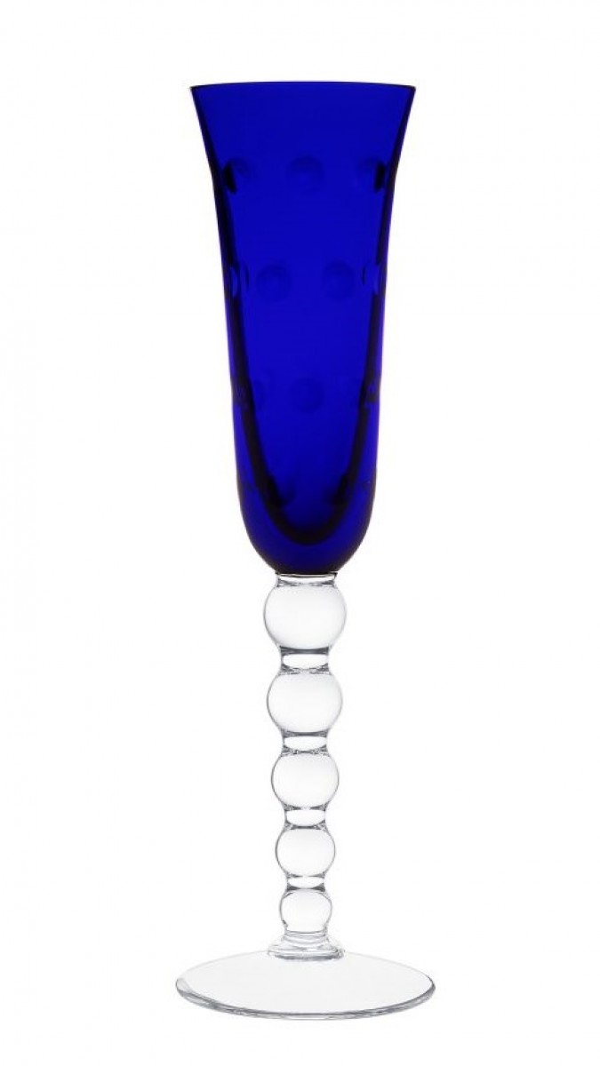 Bubbles Champagne Flutes - Dark-blue