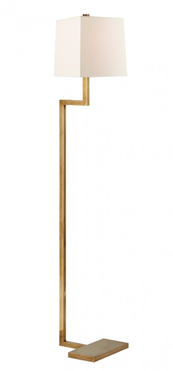 S1177HABL by Visual Comfort - Grenol Floor Lamp in Hand-Rubbed Antique Brass  with Linen Shade