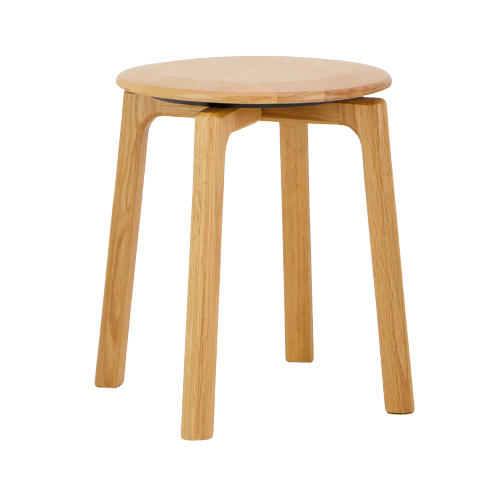 Glide Low Stool - Wooden Seat