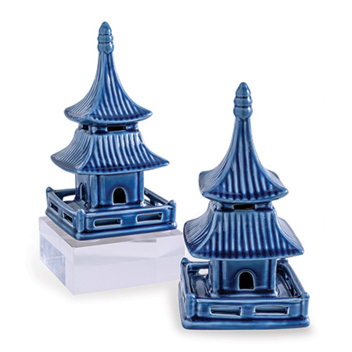 Pagoda Blue Objects Short (Set of 2)