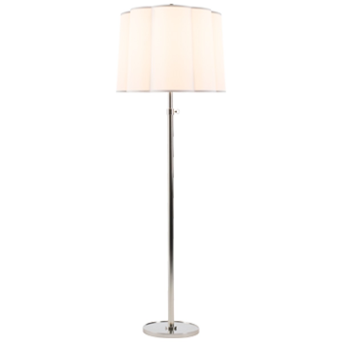 Simple Floor Lamp with Silk Scalloped Shade