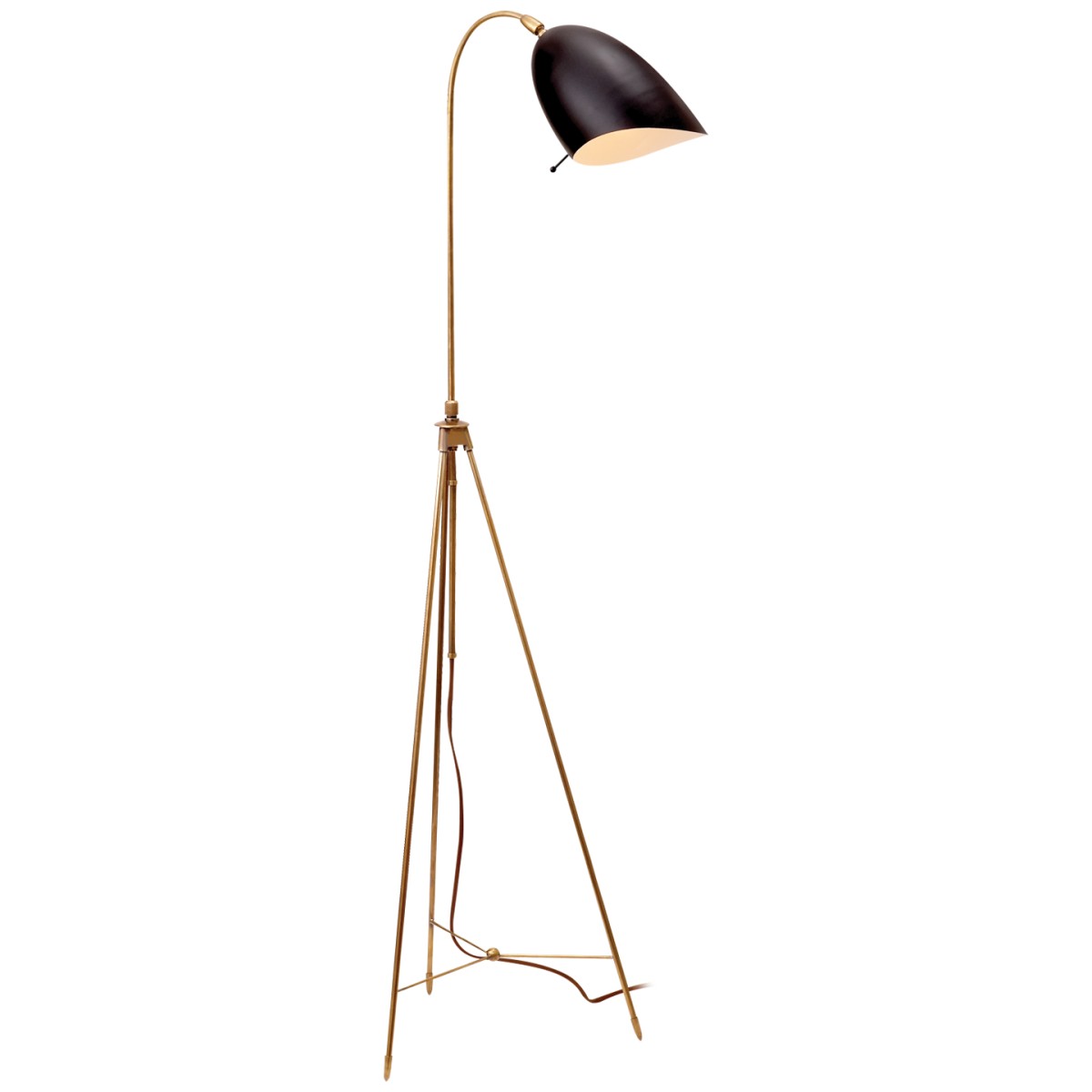 Sommerard Floor Lamp in Hand-Rubbed Antique Brass, Visual Comfort