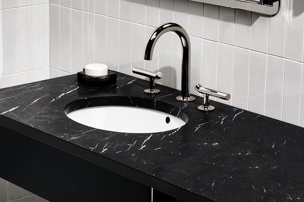 Bond Solo Series Gooseneck Lavatory Faucet with Lever Handles | Highlight image 1