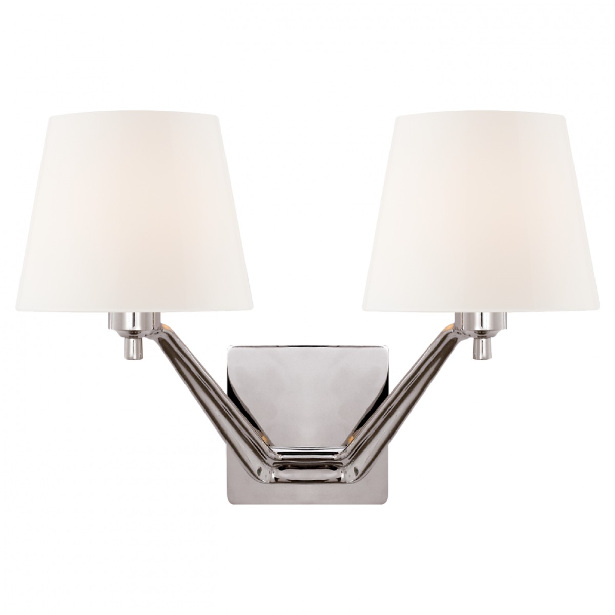 Union Double Arm Sconce with White Glass | Highlight image