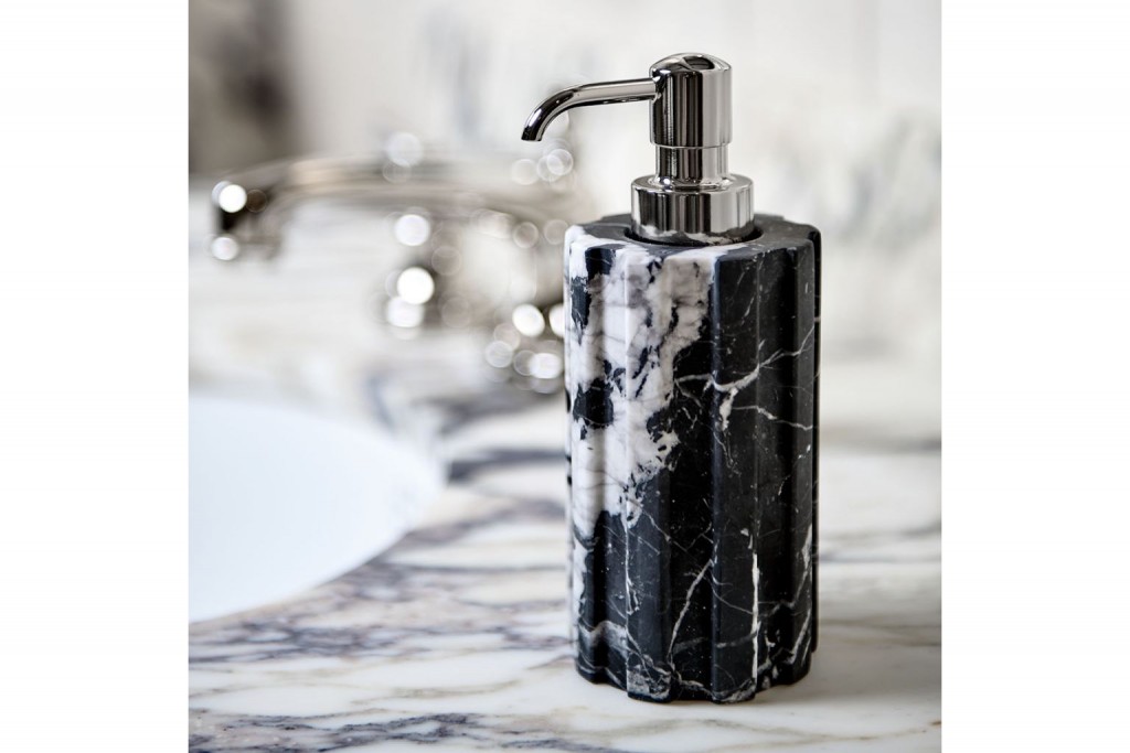 Andrian Round Soap Dispenser with Metal Top | Highlight image 1