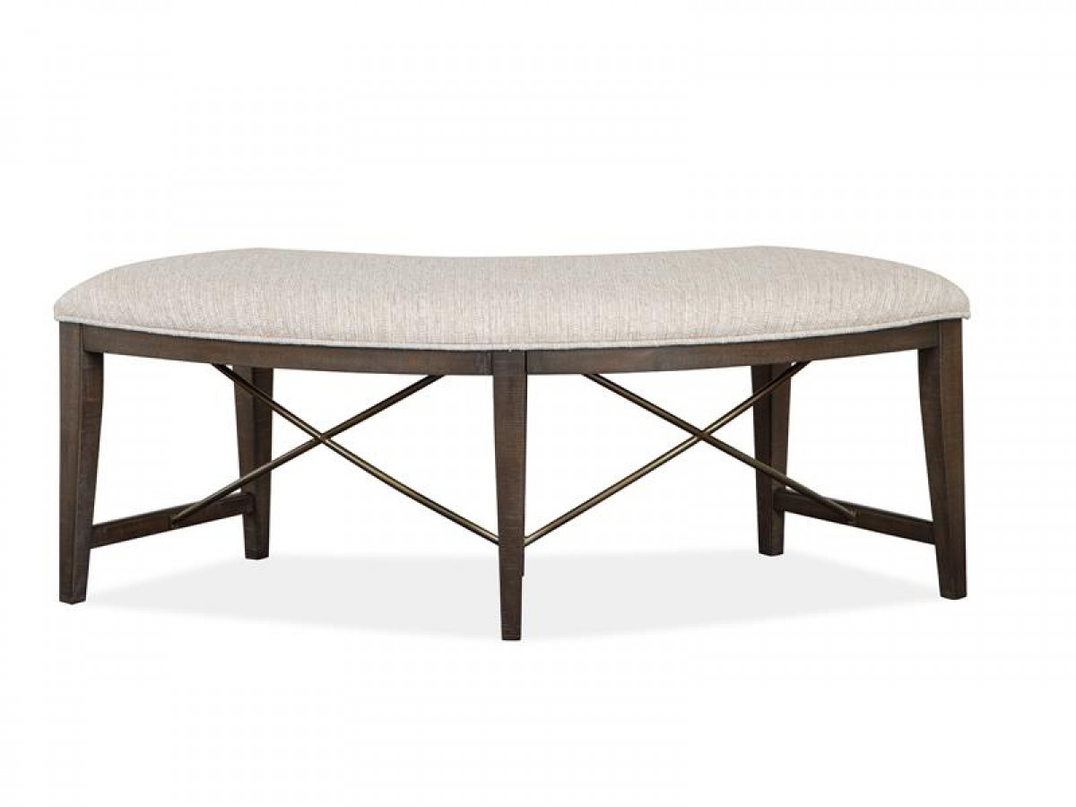 Westley Falls Curved Bench with Upholstered Seat