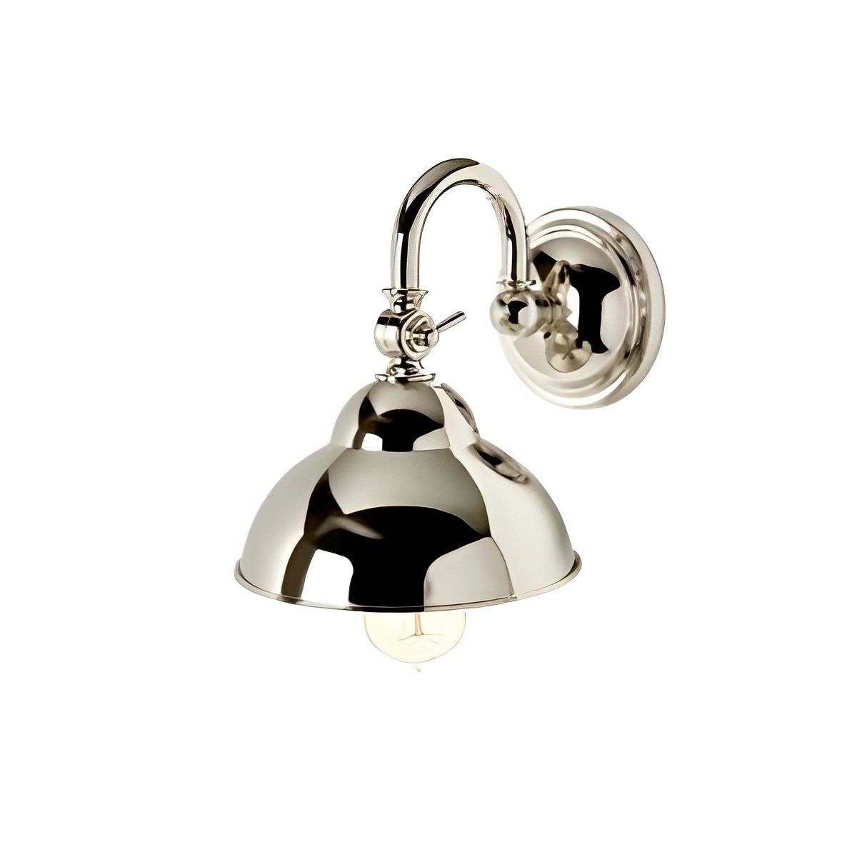 Derby Wall Mounted Single Arm Small Sconce with Metal Shade | Highlight image