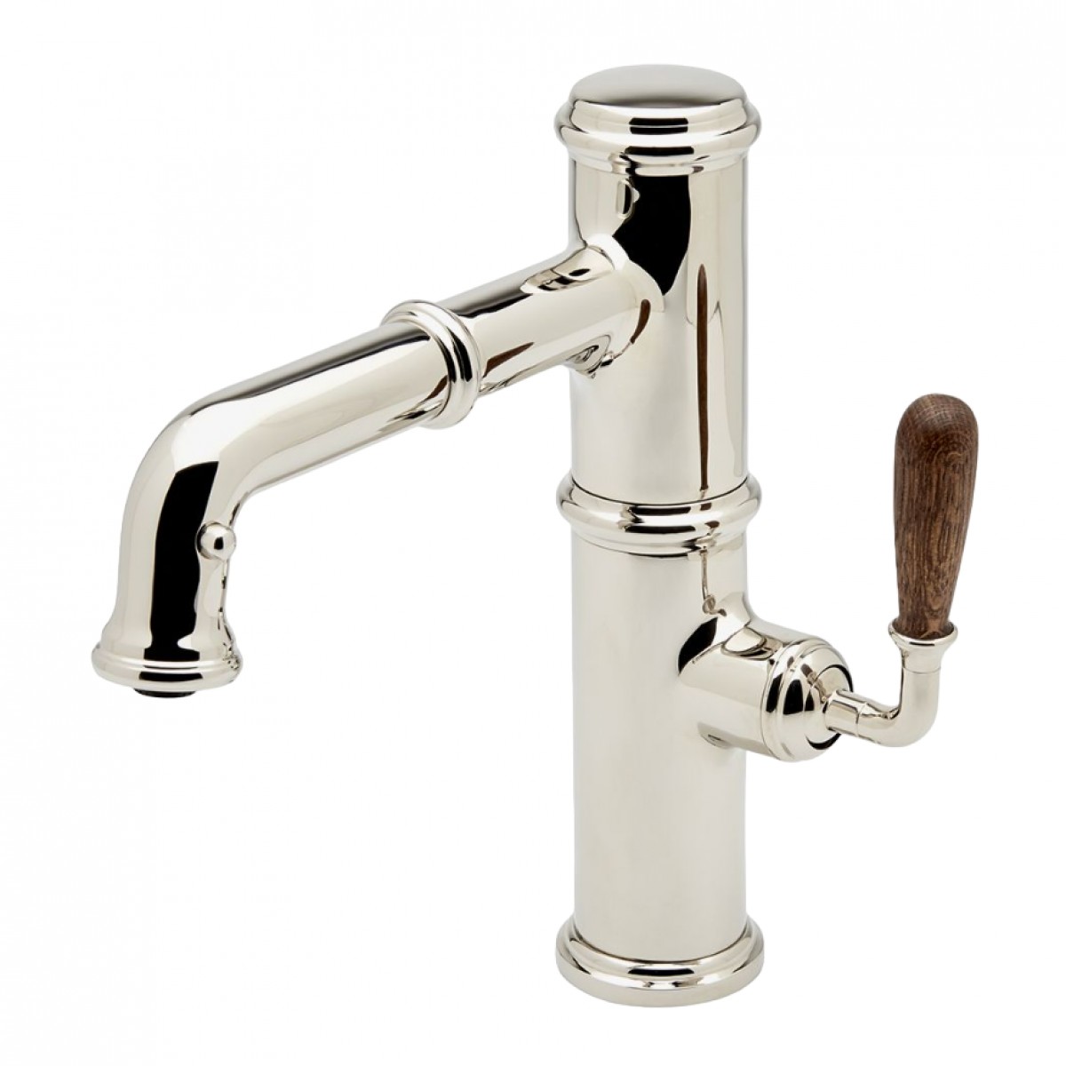 Canteen One Hole Integrated Pull Spray Kitchen Faucet with Oak Lever Handle