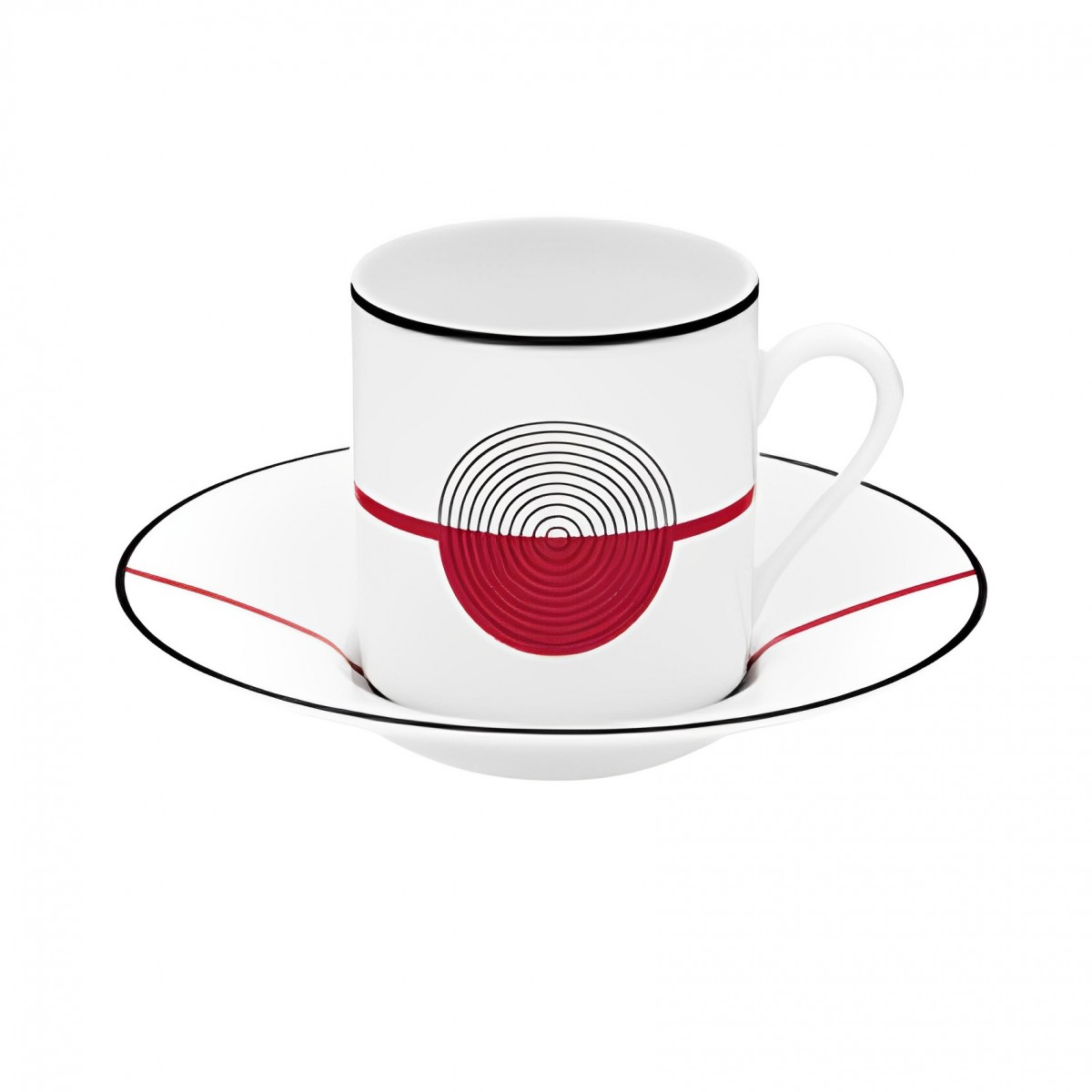 Initiales Cercles Coffee Cup and Saucer