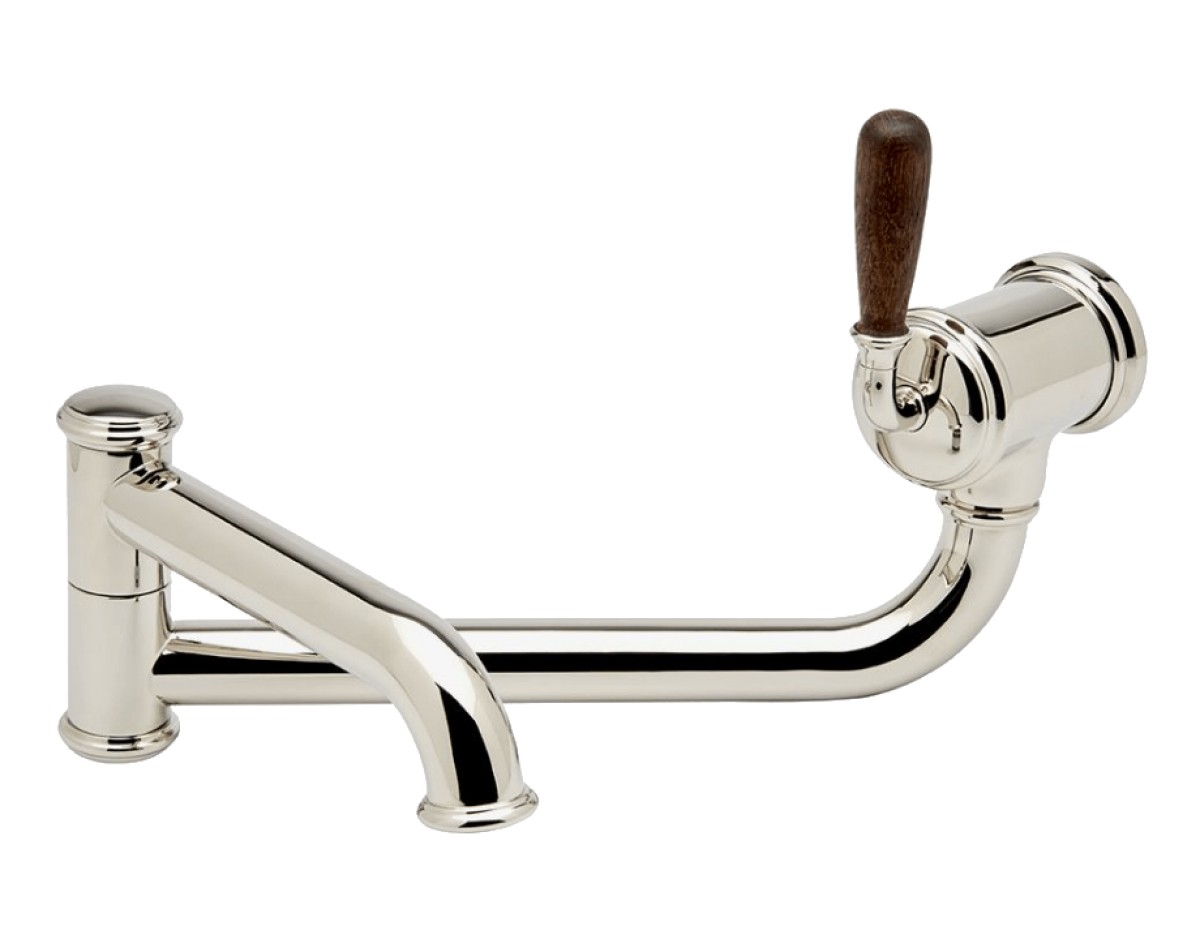 Canteen Wall Mounted Articulated Pot Filler with Oak Lever Handle