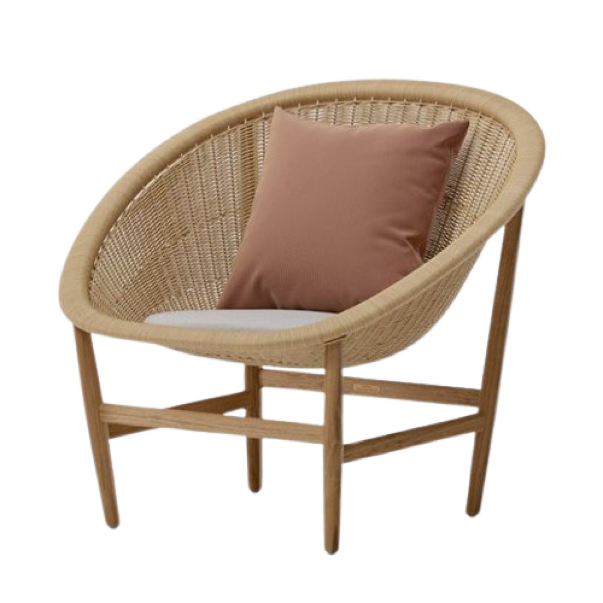 Basket Outdoor Club Chair, with Seat and Back Cushion