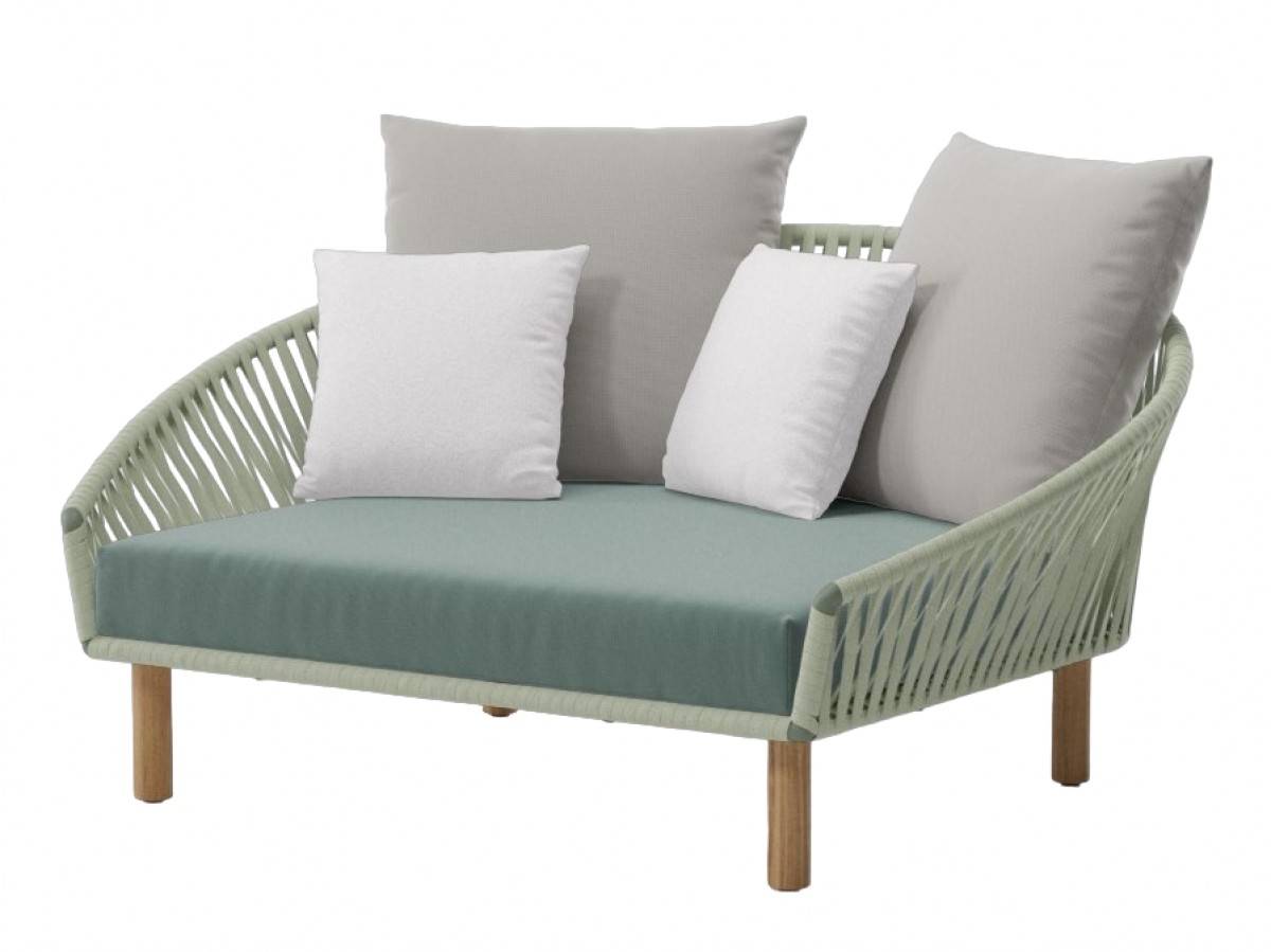 Bitta Daybed Bela Rope Teak Legs, with Seat Cushion (without Back Cushion)