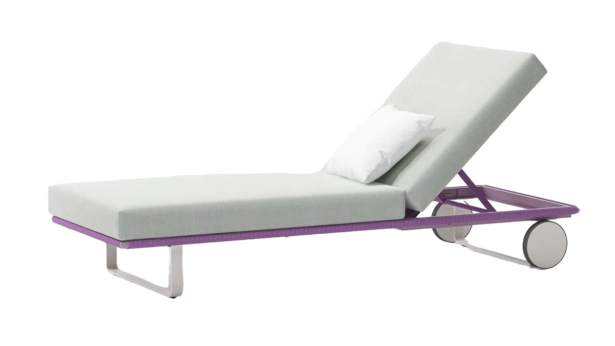 Bitta Deckchair Module Aluminium Legs Wheels, with Seat Cushion (without Decoration Cushion)