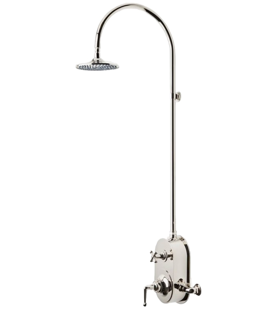 Dash Exposed Thermostatic Shower System with 8" Shower Head, Metal Lever and Cross Handle