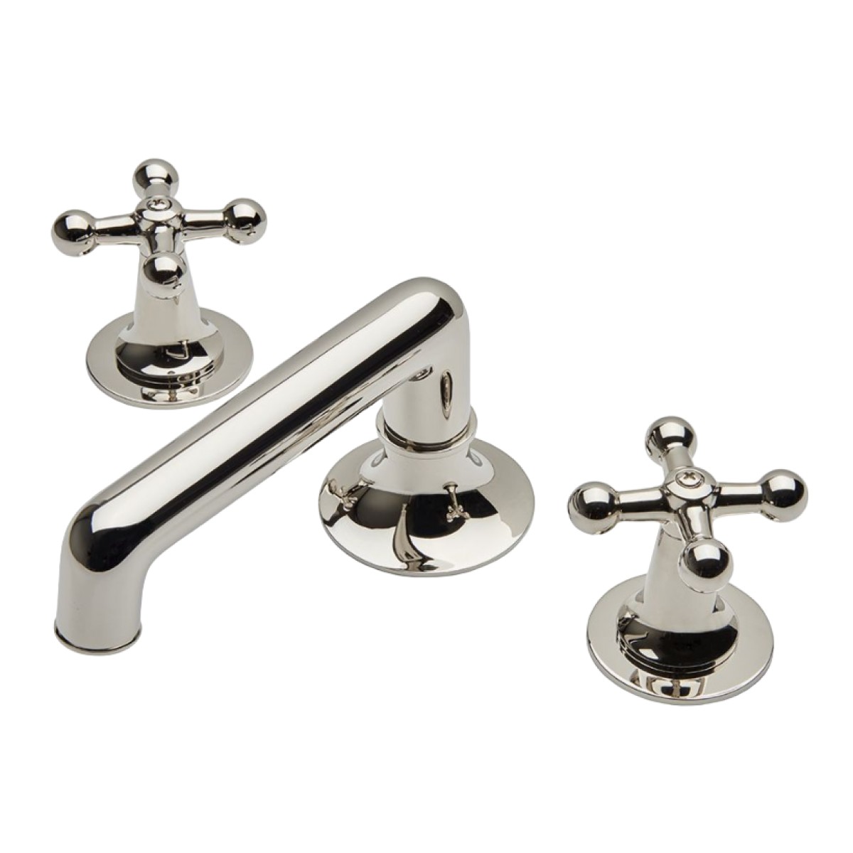 Dash Low Profile Three Hole Deck Mounted Lavatory Faucet with Metal Cross Handles