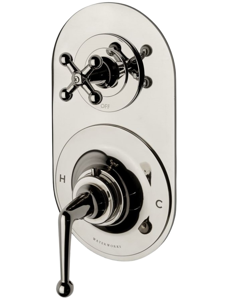 Dash Metal Lever Handle Thermostatic with Metal Cross Handle Two Way Diverter Trim