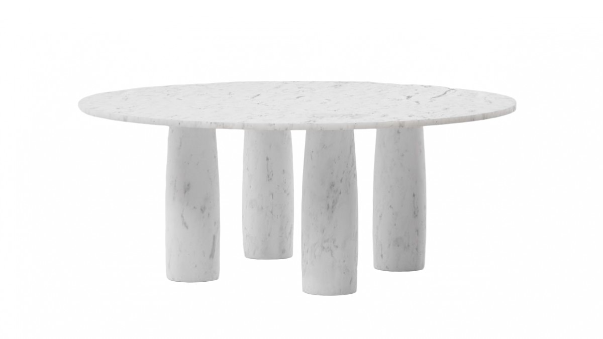 Il Colonnato Marble Round Dining Table / 8 Guest 4-Leg